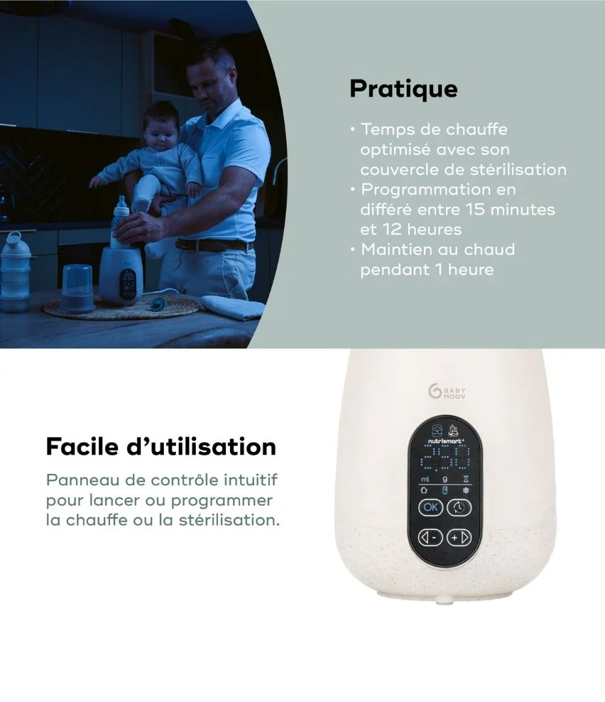 Chauffe-biberon nomade & stérilisateur - 5-en-1 - NutriSmart+ - Image 6