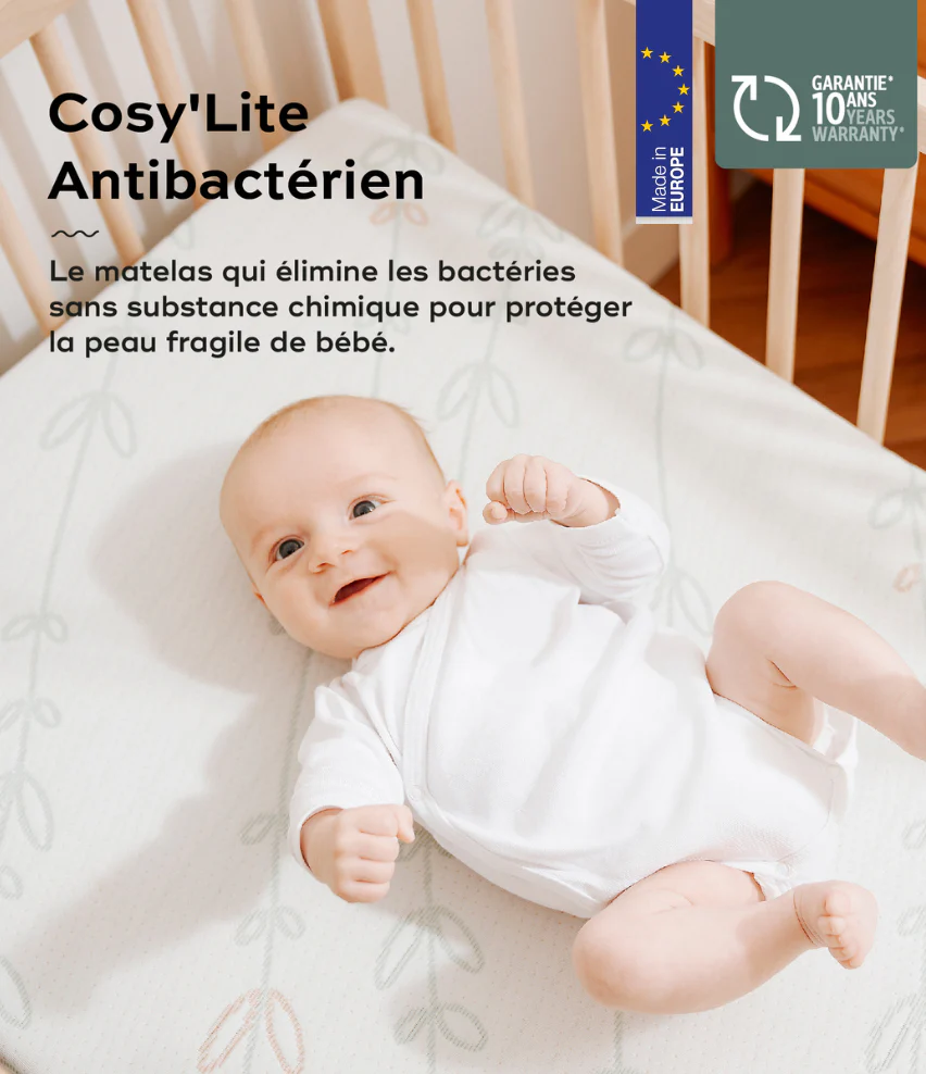 Matelas Bébé Protection Antibactérienne Naturelle - COSY'LITE Imparfait - Image 4